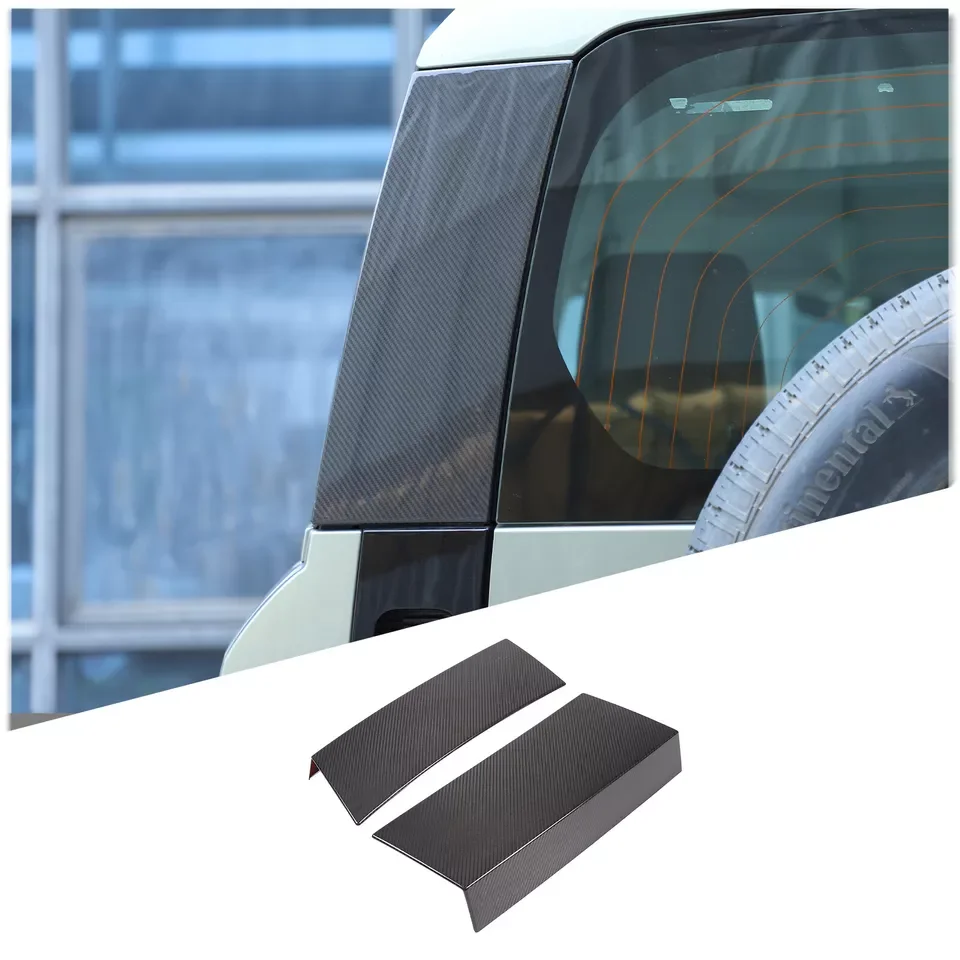 

Real Carbon Fiber Window Pillar Posts Door Cover For Land Rover Defender 2020-24