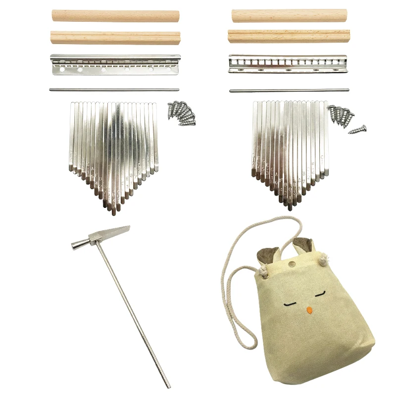 8/17/21Keys Kalimba Shrapnel Wood Lettering Thumb Piano Steel Key DIY Set Hammer Storage Bag Musical Instrument Accessories