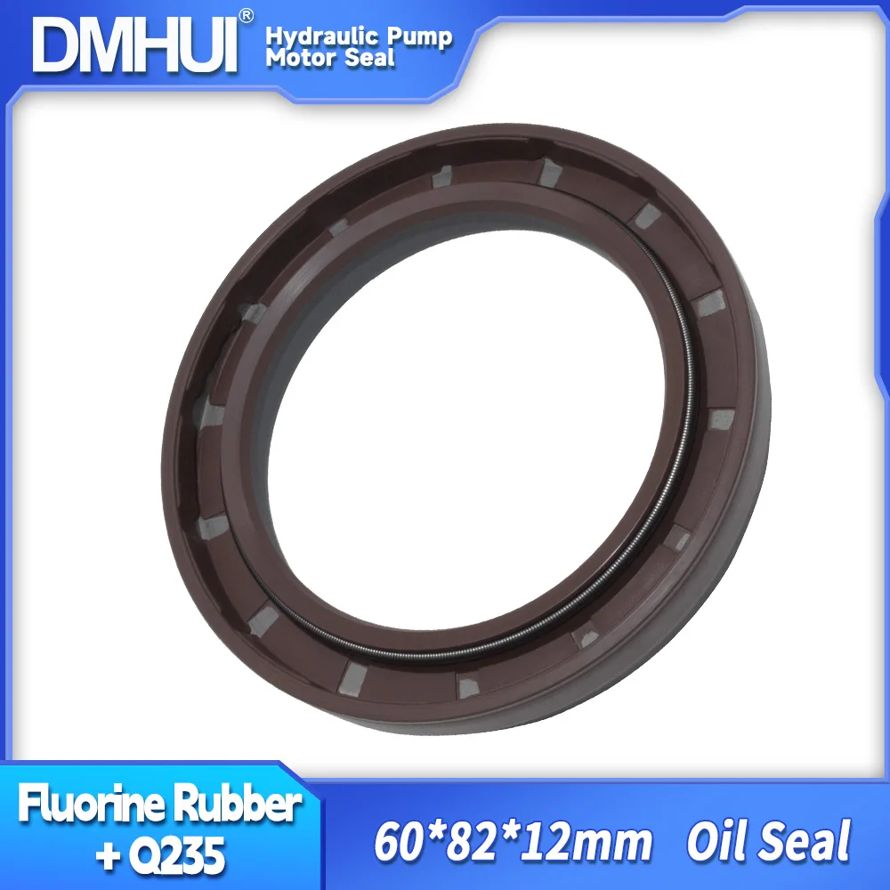 Hydraulic Pump Part Oil Seals 60x82x12mm FKM+Q235 Rubber - DMHUI Radial Shaft Pressure Type Seal Rings 60*82*12