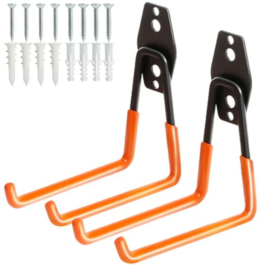 Heavy Duty Wall Hook for Tool/Water Hose, Garden Hose Holder Wall Mount for doors Outside, 2 Pack Garage Storage Hanger for Han