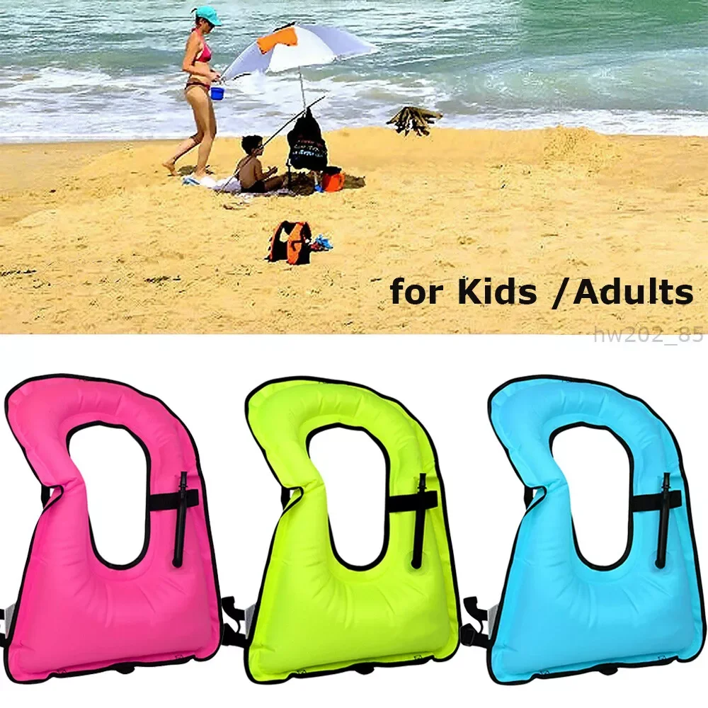 

Inflatable Snorkel Vest Adult Kid Snorkeling Jackets Free Diving Swimming Safety