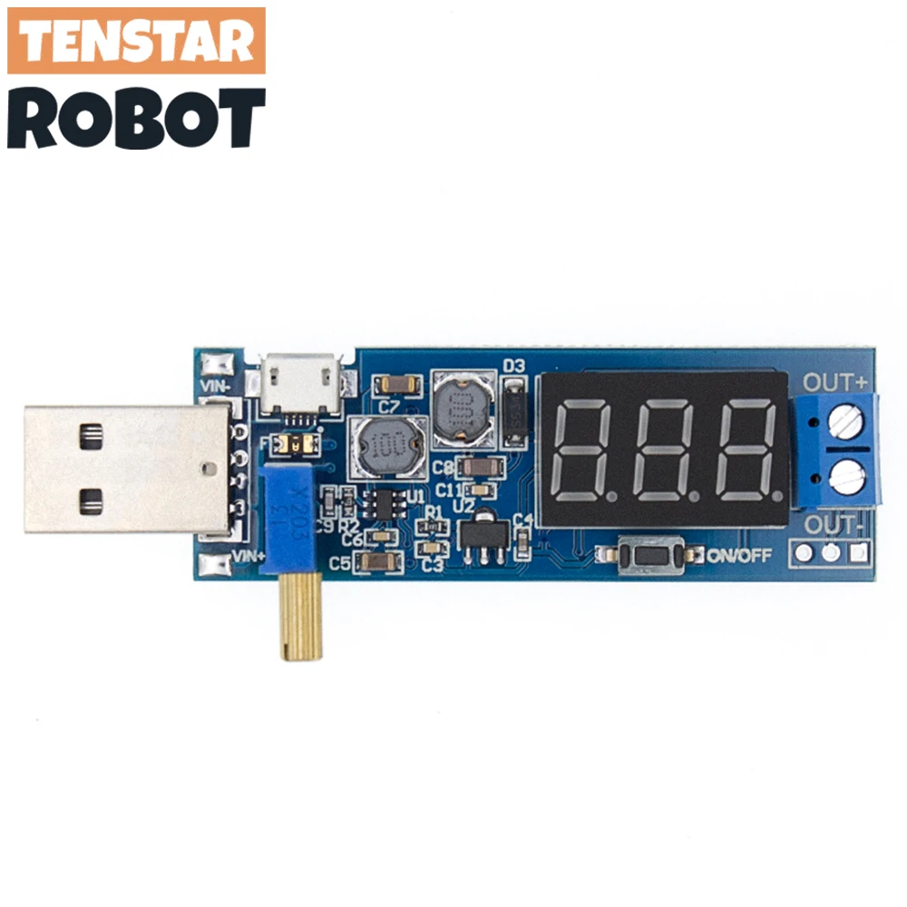 Boost Buck Converter USB Step UP / Down Power Supply Module DC-DC 5V to 3.3V / 12V Adjustable Out DC 1.2V-24V