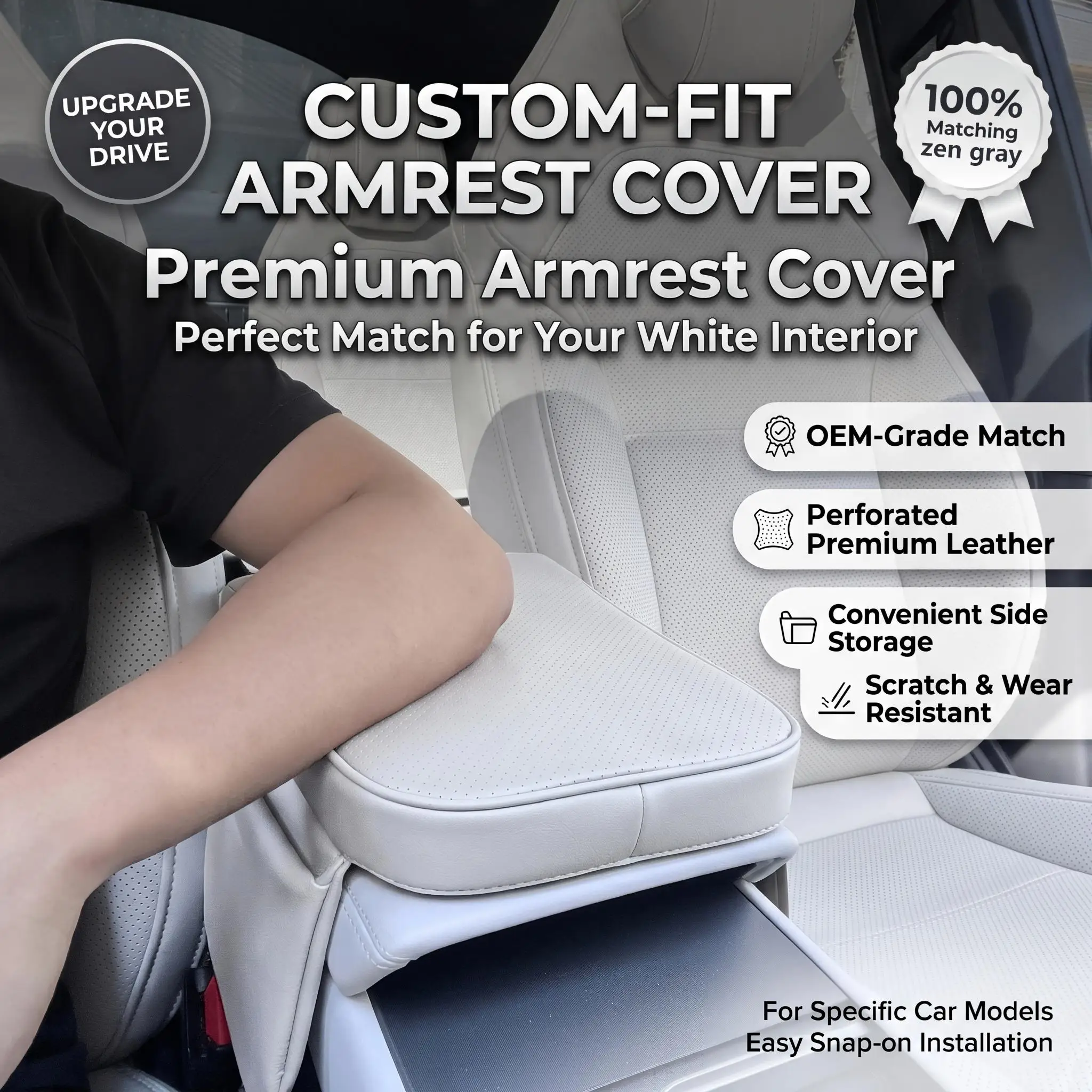 For Tesla Model Y YL 3 Juniper Highland Standard zen gray Center Console Anti Armrest  Protective Cover Soft Leather Memory