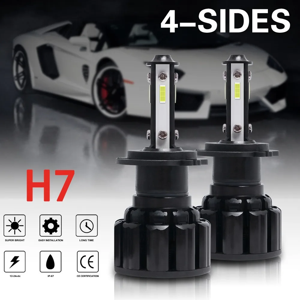 

High Quality LED Headlight Bulbs CSP Chips 6000K 12V 24V H4 H11 H7 HB3 HB4 Hir2 5202 H13 hb1 hb5, Perfect for Car Light Retrofit