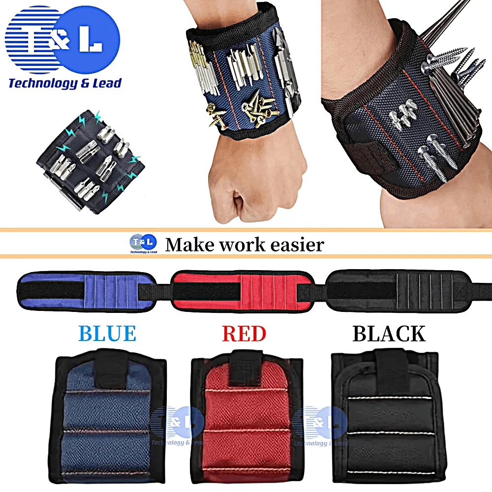 T&L Magnetic Wristband for Holding Screws,Nails,Drilling Bits,Wrist Tool Holder Belts with Strong Magnets,Handheld Tool box，Top1