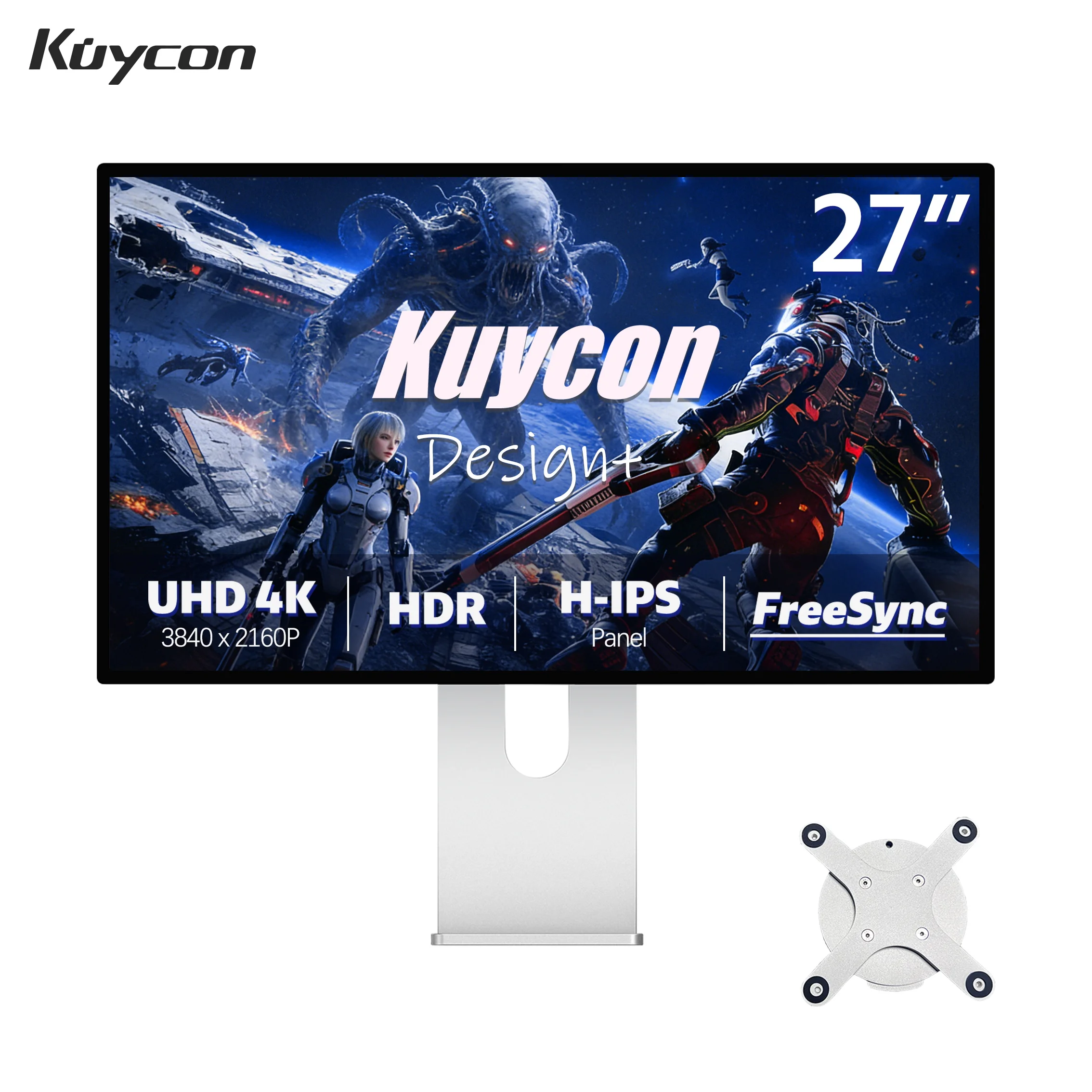 

Kuycon P27G 27-inch Gaming Monitor Ultra HD 60Hz Qick Response PC Display HDR10 AMD Free Sync Premium Screen Wide Color Gamut
