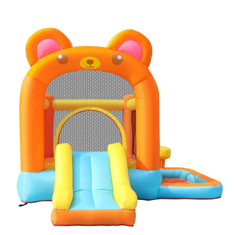 Bear Ball Bouncer Mini Jumping Castle Slide Bouncy House Easy Setup