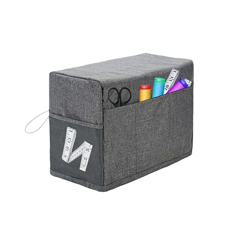 غطاء ماكينة الخياطة العالمي مع جيب تخزين ومقابض جانبية غطاء غبار واقٍ لمعظم ماكينات الخياطة القياسية #4