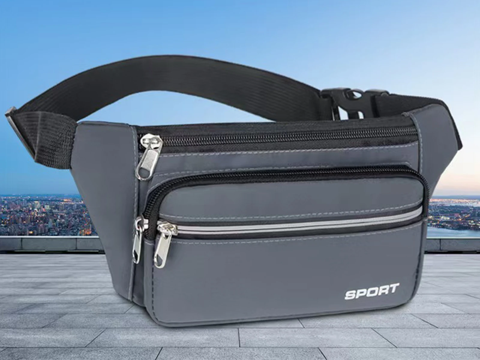 حقيبة كروس للجنسين مع جيوب بسحاب للسفر والجري والمشي لمسافات طويلة وتمارين الكلاب والمشي في الهواء الطلق وحقيبة حزام رياضي