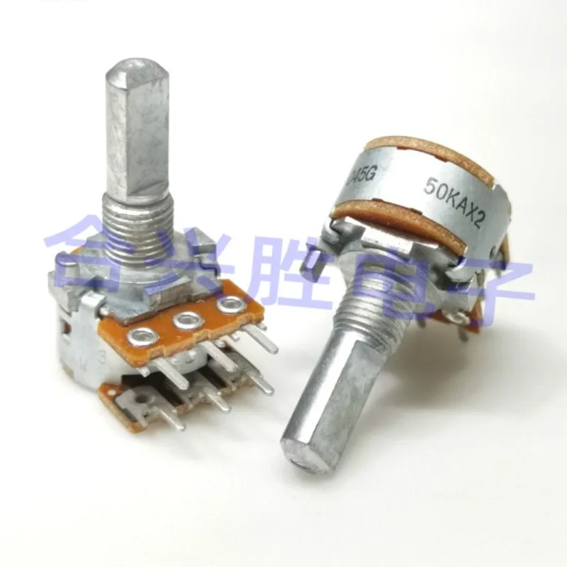 1 Piece RK163 Fever Grade Power Amplifier Audio Volume Potentiometer Double A50K D Shaft Handle Length 20MM