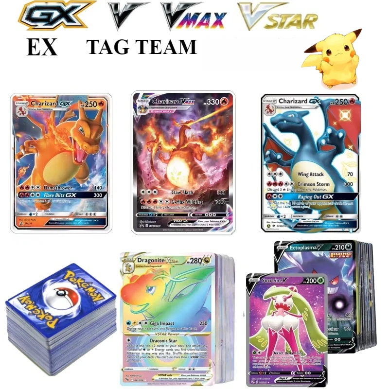 بوكيمون بطاقة الألعاب لتقوم بها بنفسك PTCG جمع بطاقات بيكاتشو Gengar Zekrom GX V VMAX VSTAR لعبة كلاسيكية أنيمي بطاقة هدية لعبة #1
