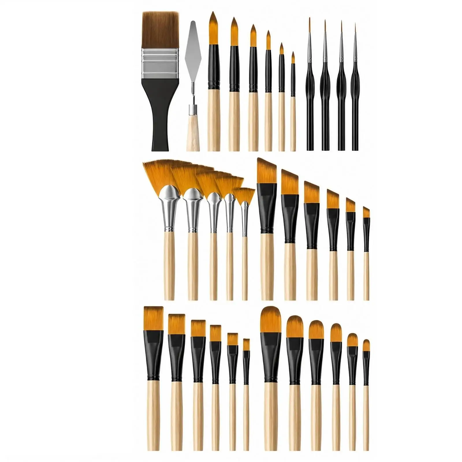 Drawing Brushes Set Watercolor Painting Tools with Roll Holder Case for Artist Students Fine Detail Liner Flat Round Angled Fan