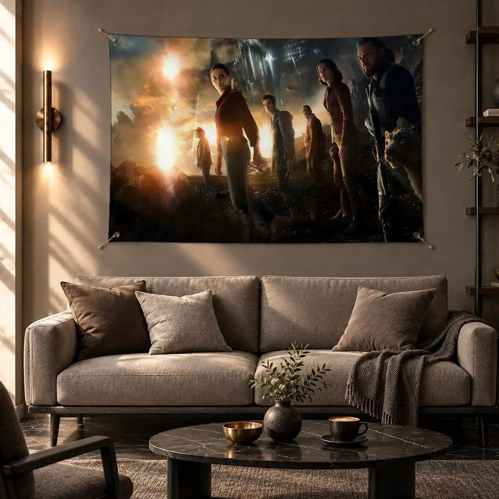 Popular TV Show His Dark Materials Flags Wall Hanging Flag Banner Home Decor Aesthetic Living Room Bedroom HD Fabric