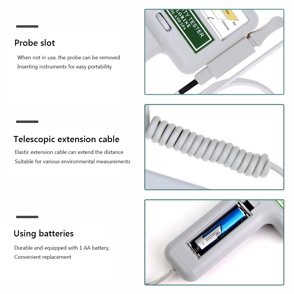 

Portable 2-in-1 Water Monitor PH Chlorine Meter High Precision Easy To Use for Swimming Pool Spa Water Quality Testing Device