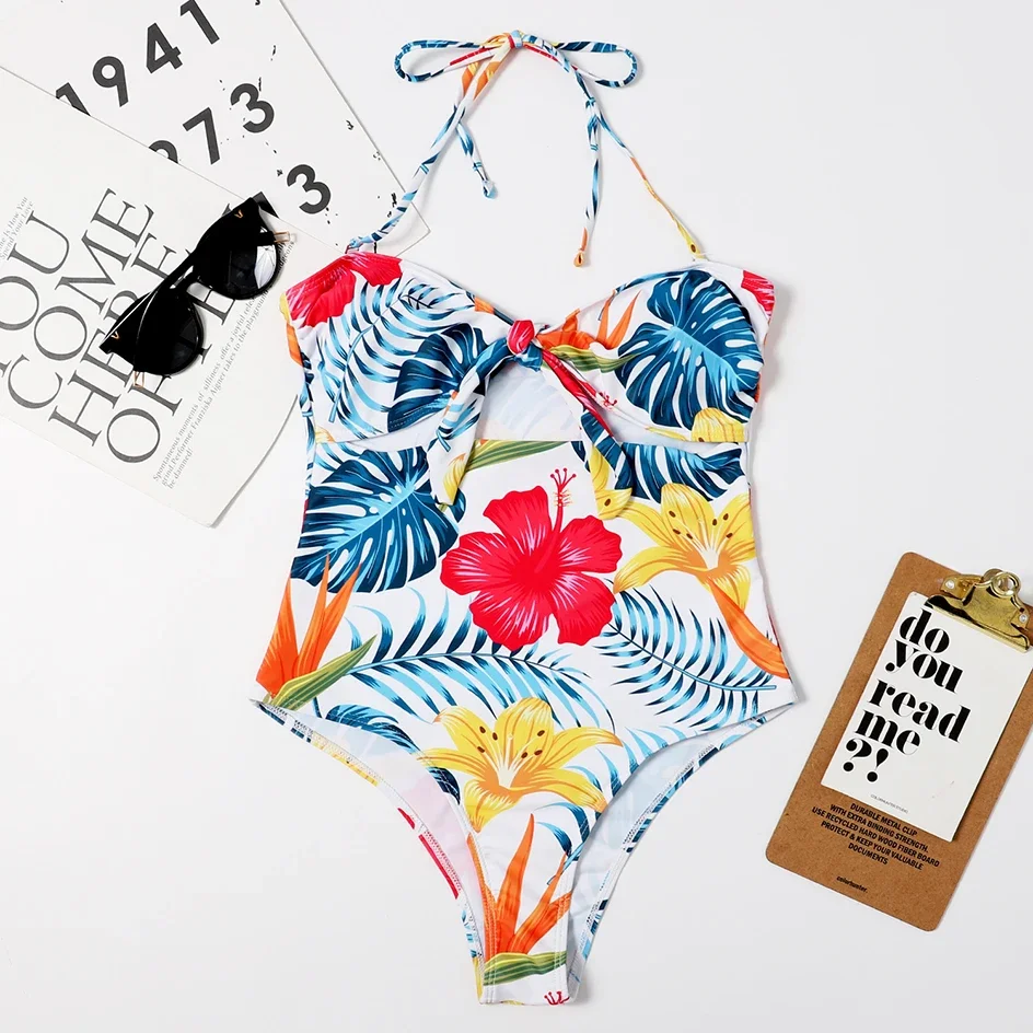 Sexy One Piece Swimsuit Women Swimwear 2022 Snake Print Off Shoulder Bathing Suit Woman Hollow Out Swimming Wear for Monokini