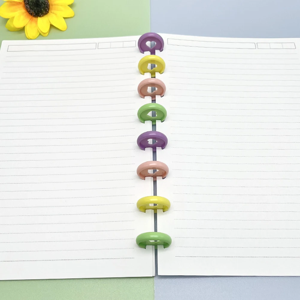 

30pcs Binder 2.4cm Colored Clips for Index Cards Notebooks Craft Supplies Small Binder Rings PP Material