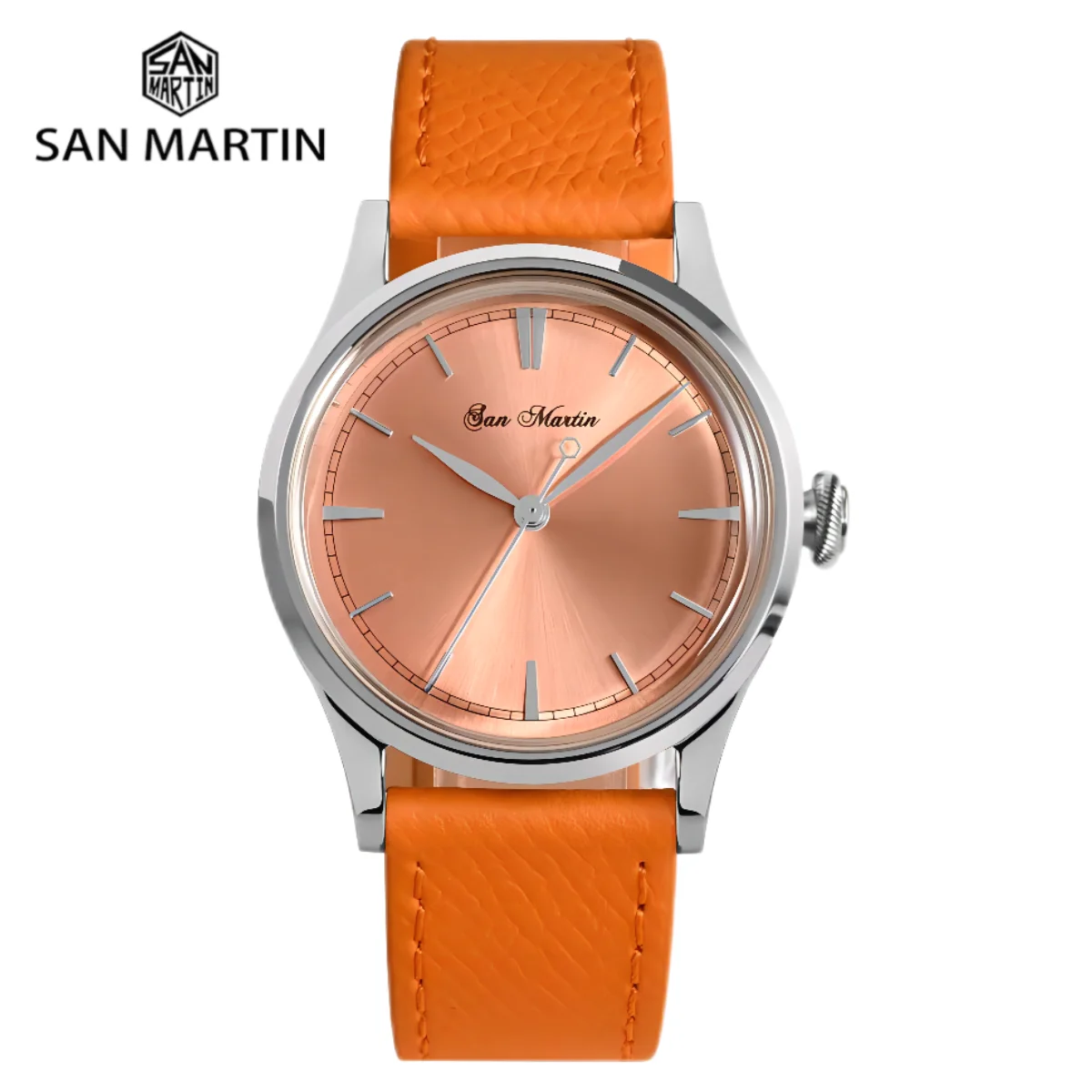 

San Martin 38mm Automatic Watch For Men Mechanical Watches Wrist Self Winding PT5000 SW200 Sunray Sapphire 5Bar Relogio SN0101A