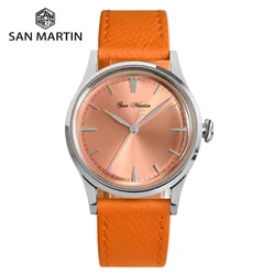 San Martin 38mm Automatic Watch For Men Mechanical Watches Wrist Self Winding PT5000 SW200 Sunray Sapphire 5Bar Relogio SN0101A