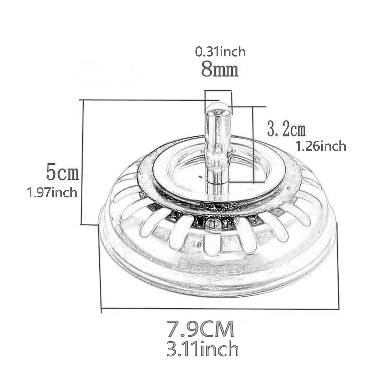 Kitchen Sink Drain Strainer Prevents Odor Rustproof Drain Basket Filter