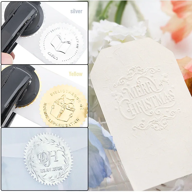 Personality Embossed Stamp Brass Embossing Mold 42mm Embossing Tool for Greeting Cards, Invitation Letters, and Business Cards