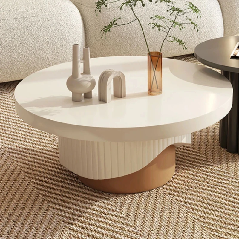 Minimalist Aesthetic Side Table Modern Trendy Round Design White Nordic Coffee Table Living Room Floor Tisch Home Furniture