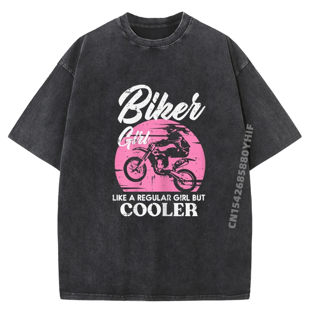 

Retro Male T-shirts Men Biker Girl Like Regular But Crazy Tops Tees Luxury Designer Washed Short Sleeve Casual Tops Tees