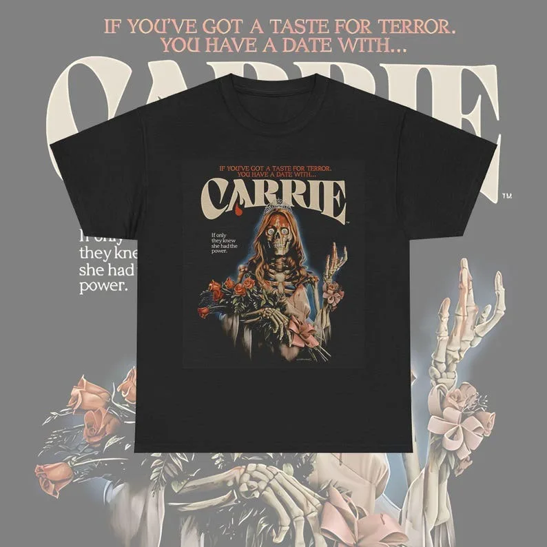 

Carrie T-shirt, Horror Movie Fan Gift, Scary Film Lover Tee, Stephen King Inspired Shirt, Halloween Costume Top