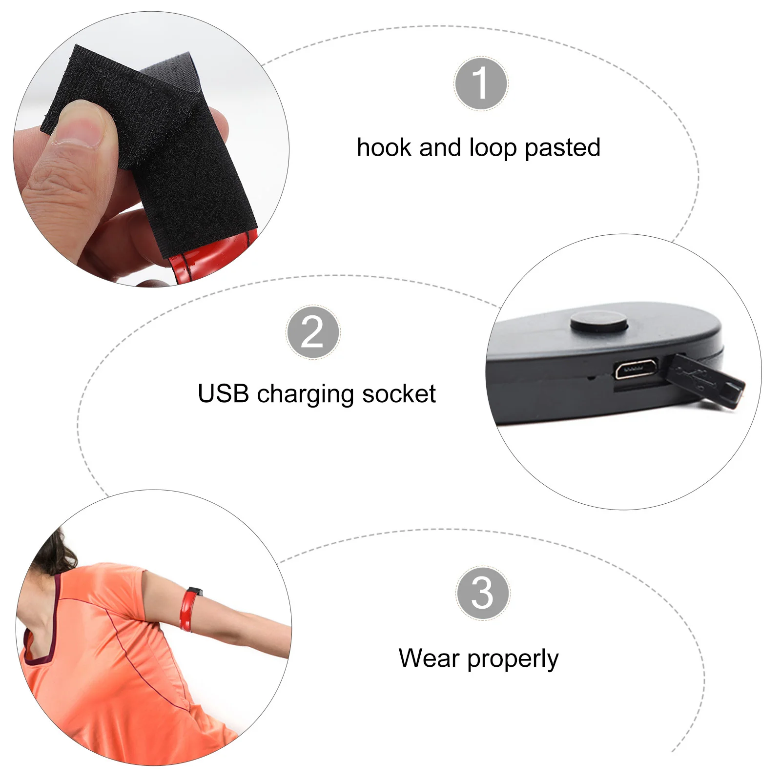 2 pcs Led Signal Light Armband Night Running Safety Gear Glow Sports Wristband For Cycling Hiking Camping Outdoor Tool