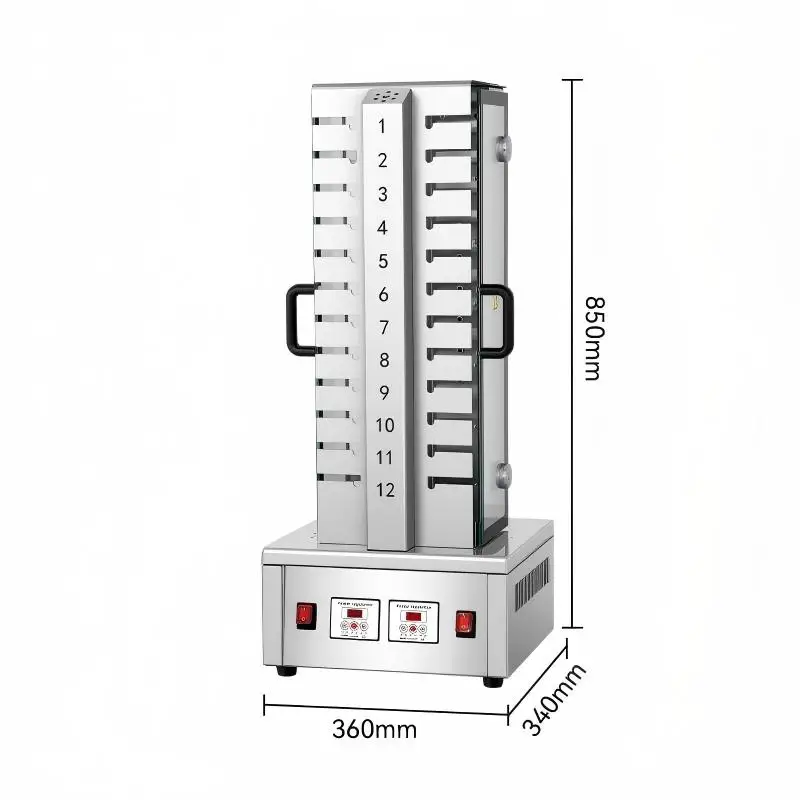 Commercial electric grill, no vertical automatic rotary kebab machine
