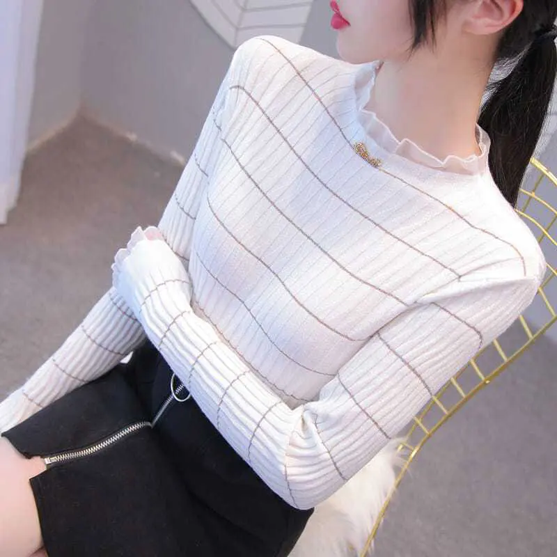 Autumn and Winter Fashion Simplicity Solid Color Turtleneck Long Sleeve Knitwear Women Clothing Office Lady Elegant Slim Tops