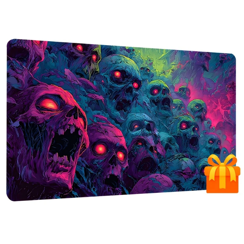 1 Game mat, Neon Skull Zombie Game Mat, TCG/CCG Card Game Mat, Card  Accessories, Beautiful Noise Reduction Design