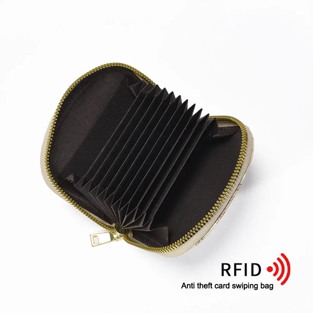 Симпатичная сумка для карт в китайском стиле из искусственной кожи на молнии, держатель для кредитных карт, RFID-держатель для органов с защитой от размагничивания