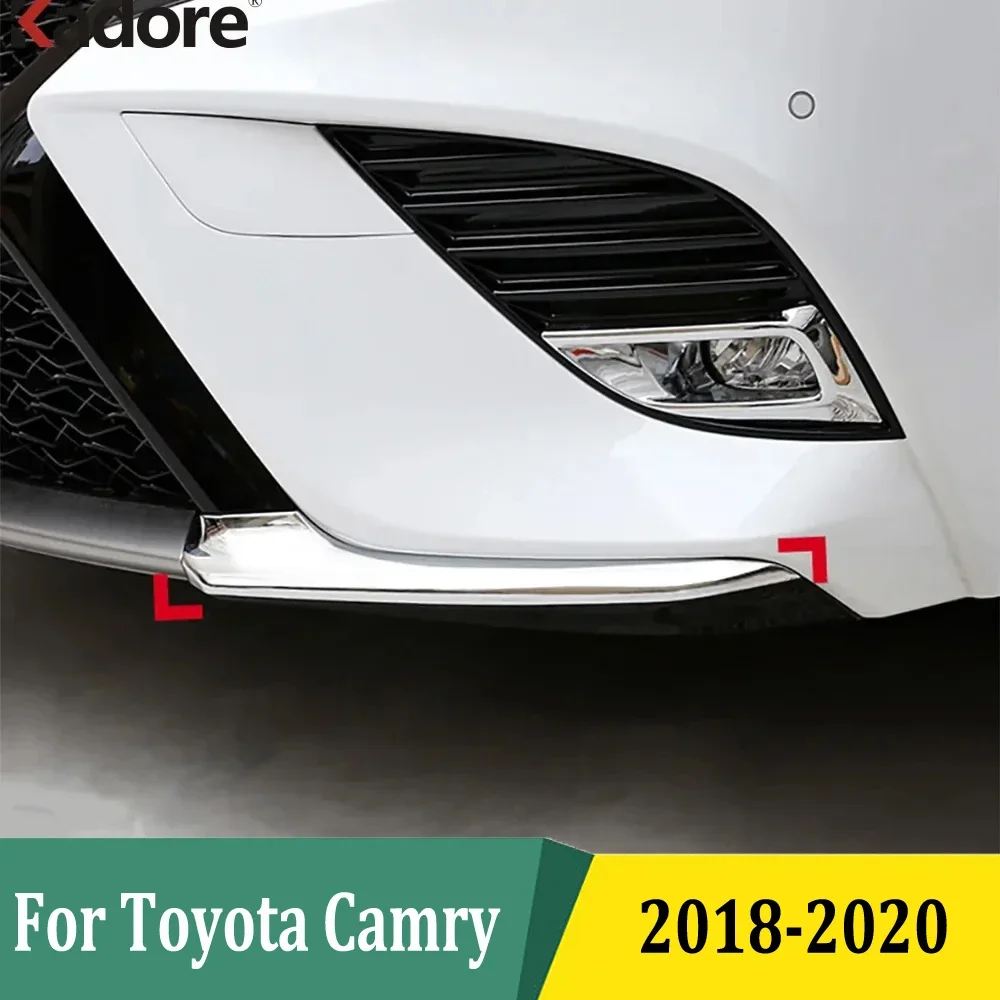 

Для Toyota Camry SE XSE 2018 2019 2020 ABS хромированная накладка на передний бампер, декоративная полоса, декоративная крышка, внешние автомобильные аксессуары