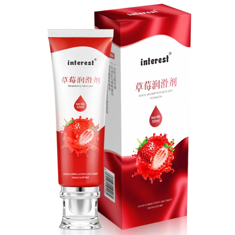 Sexy Strawberry Lubricant Sex Vaginal Anal Oral Gel Personal Lubricant Oil Water Based Lube Gay Lesbian Adult Sex Products 50ML