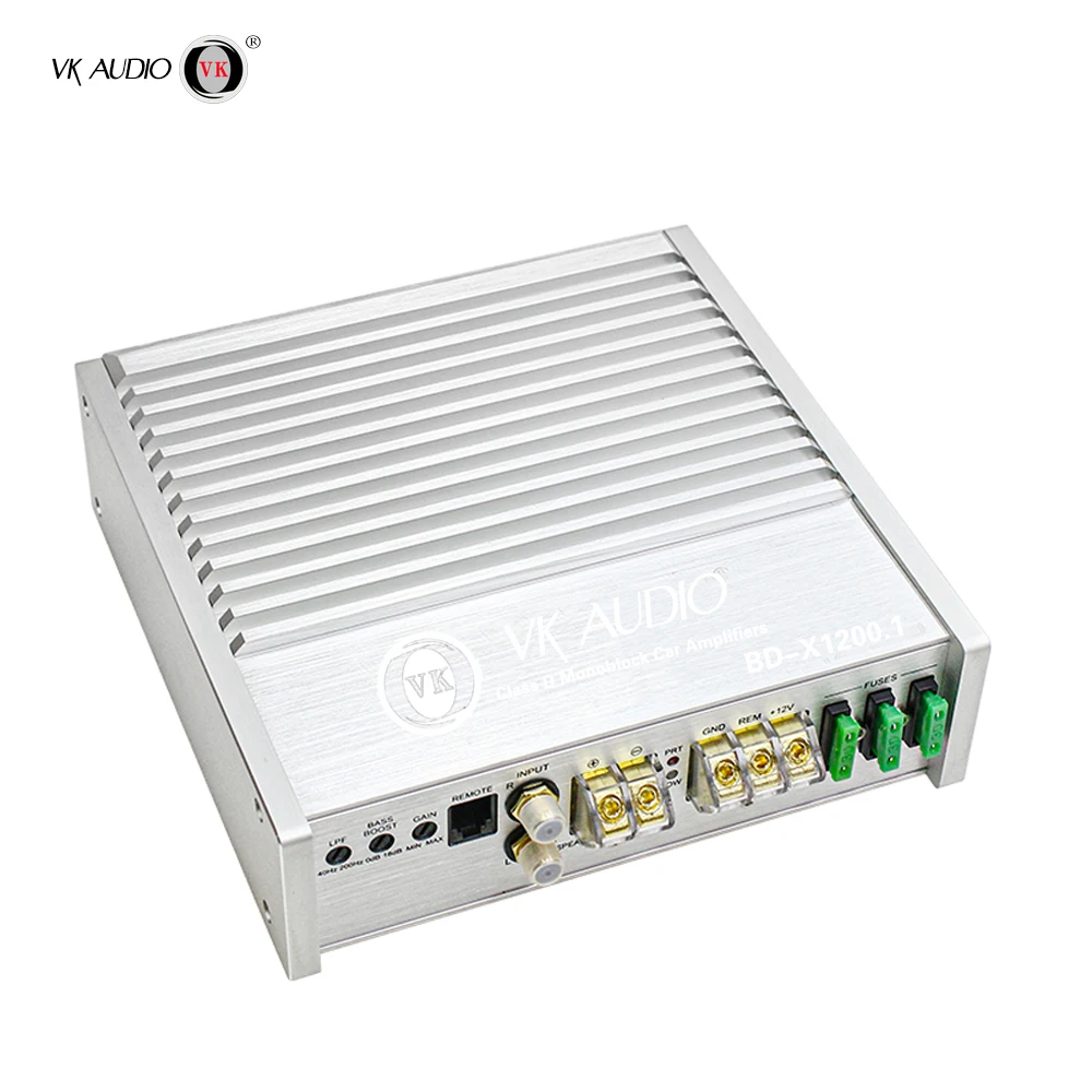 Wholesale 1200W Class D 1 Digital Car Amplifier X1200.1 Super High Power Aluminium Monoblock Built-in DSP Bluetooth/MP3/HD Radio