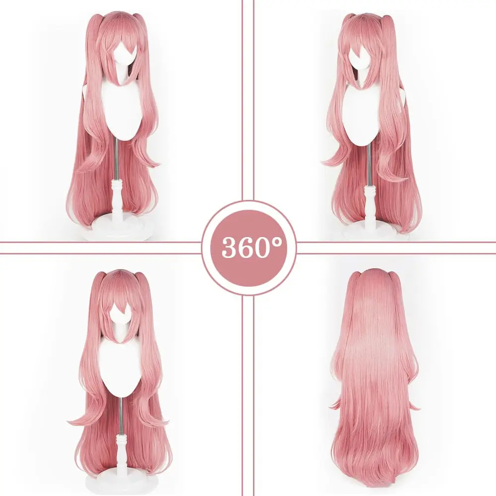 Seraph Of The End Owari no Seraph Krul Tepes Cosplay Wig Pink Anime Witch Vampire Halloween Party Two Ponytail Wigs image 2