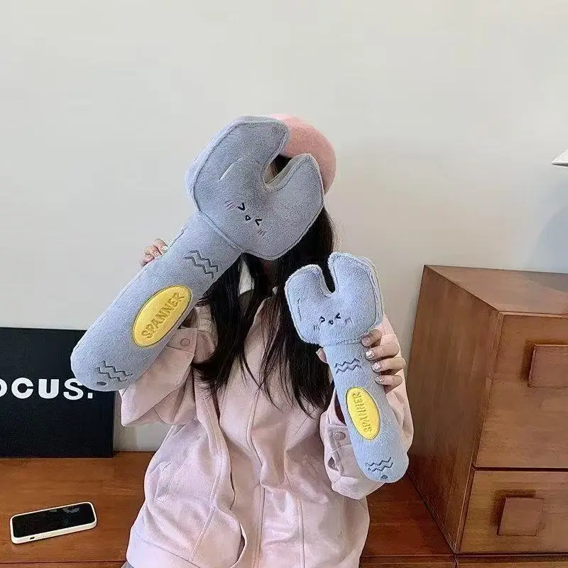 Cute Tool Plush Toy Hammer Spanner Wrench Creativity Stuffed Pillow Soft Plushie Cartoon Tool Shape Doll Home Decor Gift