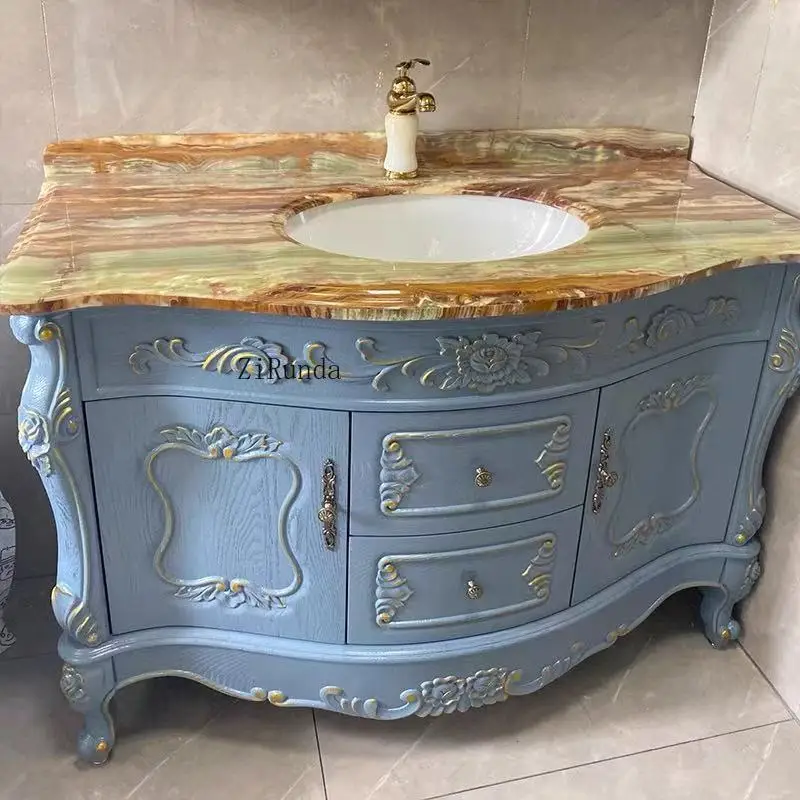 Bathroom Cabinet Red Oak Bathroom Cabinet Toilet Sink Washbasin Mirror Cabinet Combination view 4