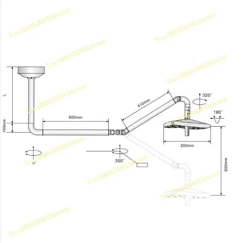New Upgrade 50W LED Dental Head Top Operation Lamp Surgery Veterinary Medical Wall Shadowless Examination Light