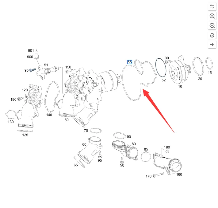 

Mercedes Engine Coolant Thermostat Housing Gasket - Genuine Mercedes 1772010780