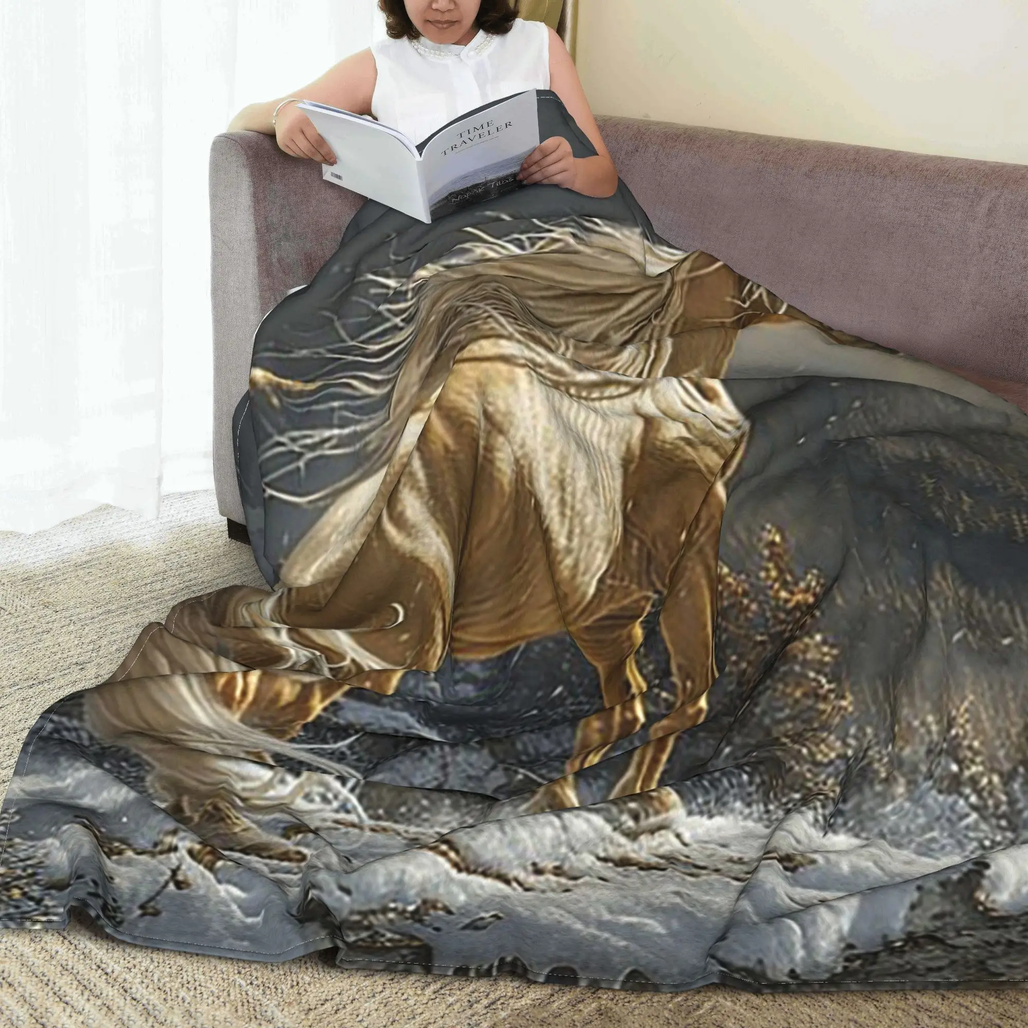 

Palomino Жеребец на горах, снежная гора, верхние одеяла, фланелевое одеяло для дивана, постельные принадлежности, дорожные пледы, покрывало, одеяло