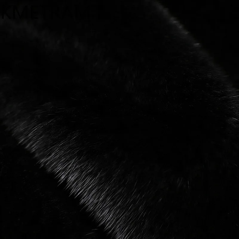 100% veste de fourrure de vison entière femme de luxe noir mi-longue véritable manteau de fourrure de haute qualité vêtements d'hiver pour les femmes vestes en fourrure 2025