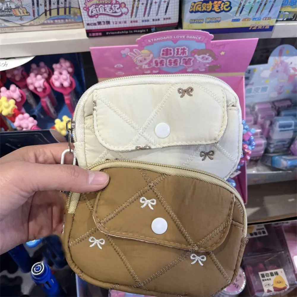 여성용 귀여운 코튼 동전 지갑 자수 활 미니 립스틱 가방, 지퍼 보관 가방