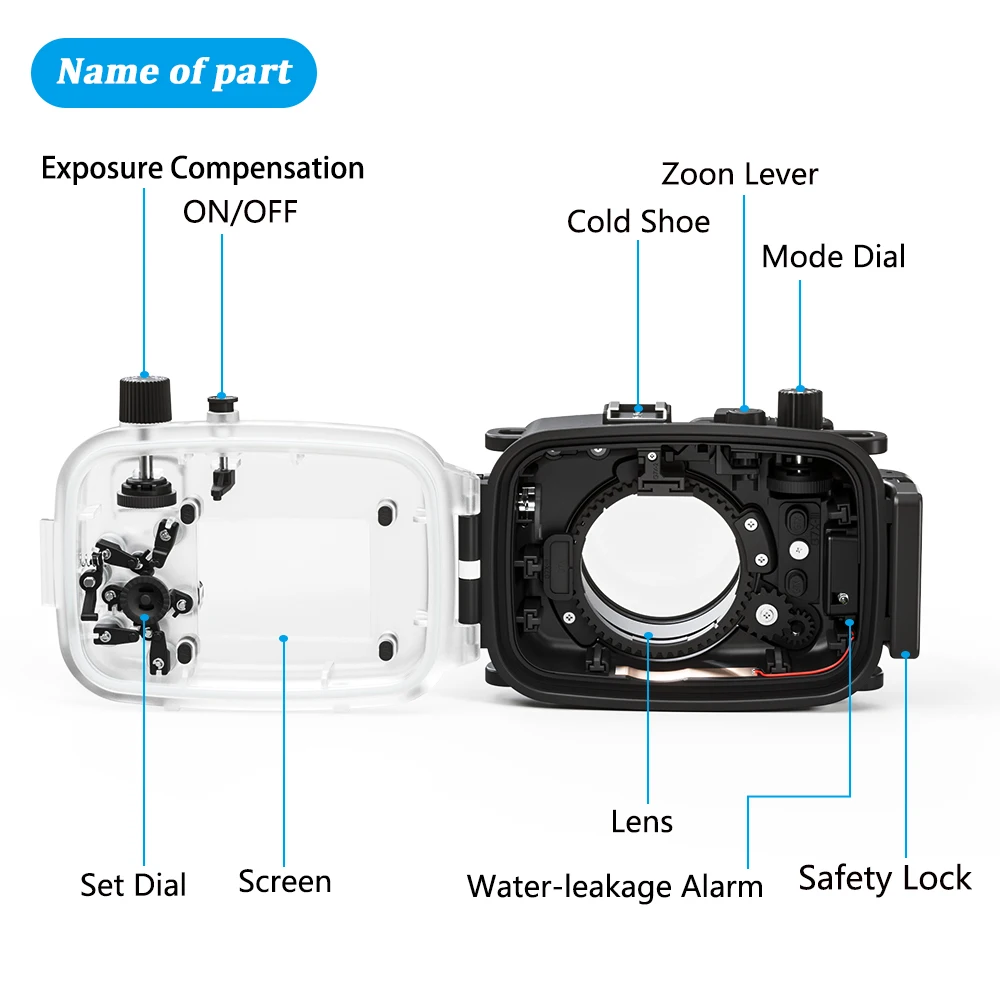 Seafrogs 40m/130ft Underwater Diving Case For Canon G7X Mark III 24-100mm Lens Waterproof Housing for Deep Dive Vlogging