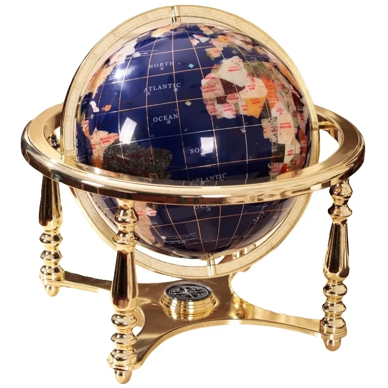 Copper Pearl Gem Universal Globe Office Home Accessories Crafts Study Decoration Ornament