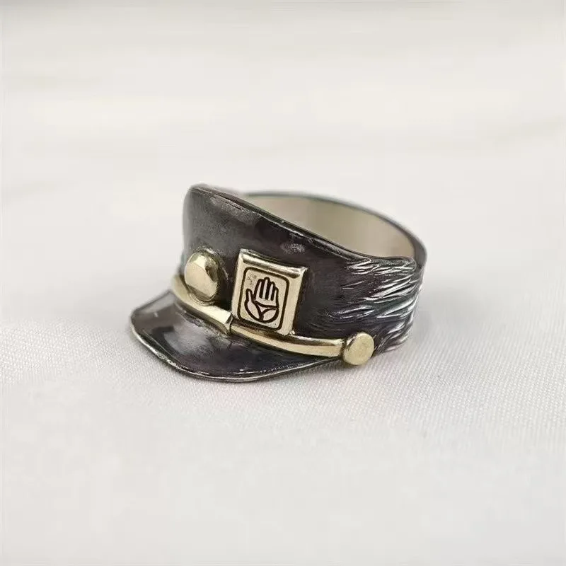 Unisex Creative Cap Design Ring Unique Personality Finger Ring Fashion Alloy Adjustable Ring Trend Collectible Jewelry Gift