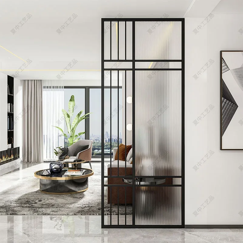 Changhong glass partition wrought iron screen stainless steel custom bathroom living room