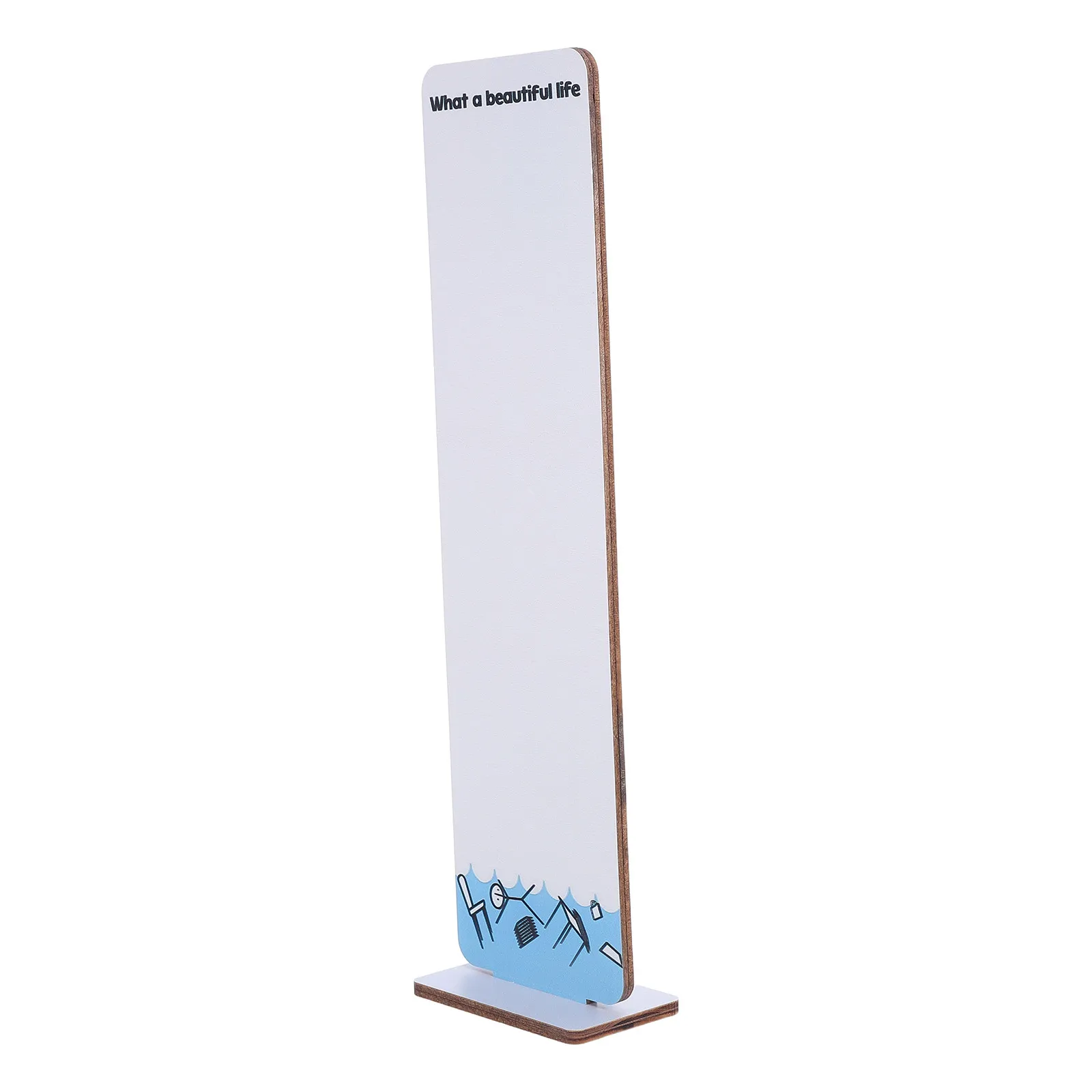 Monitor Memo Board Wooden Base Portable Desktop Note Holder Office Desk Organizer Inspirational Quote Display Message Board Sign