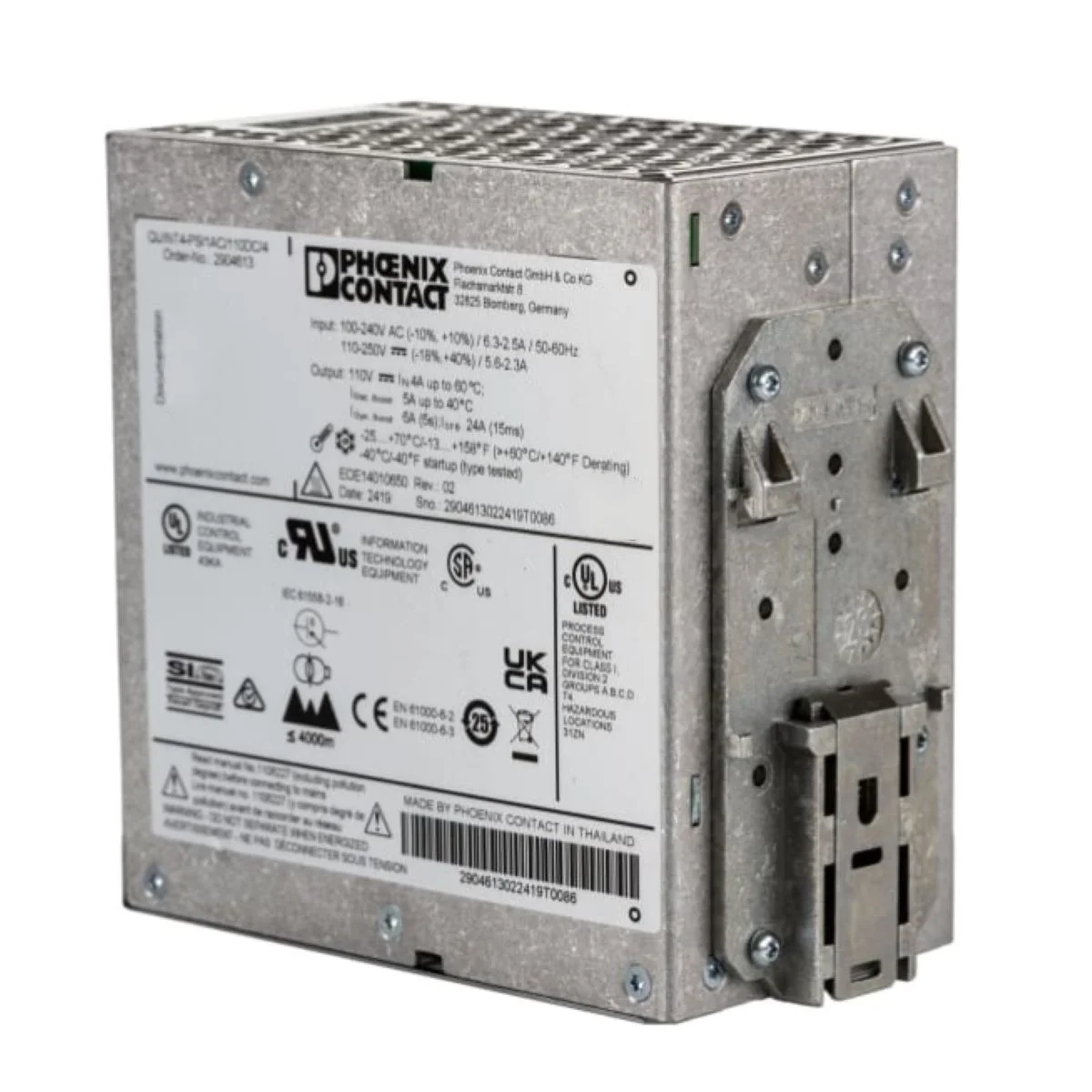 2904613 QUINT4-PS/1AC/110DC/4 Contact QUINT POWER DIN Rail Power Supply