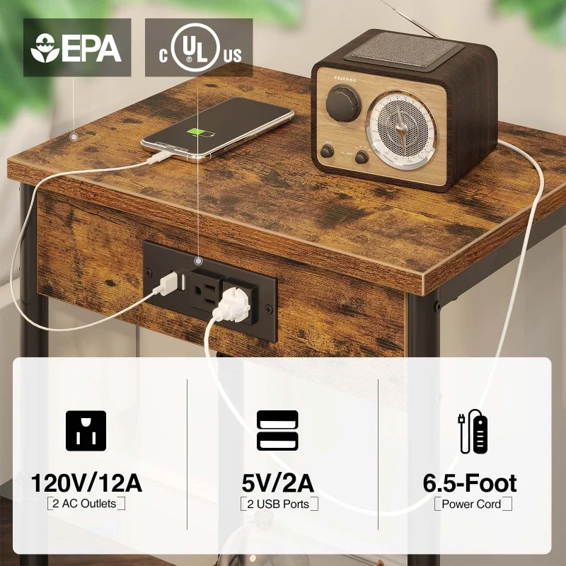 custom.Living Room Side Table Modern Coffee Tables Bedside Bedroom Night Stand Sofa End Table Square Narrow Cube Wood Metal c Sh